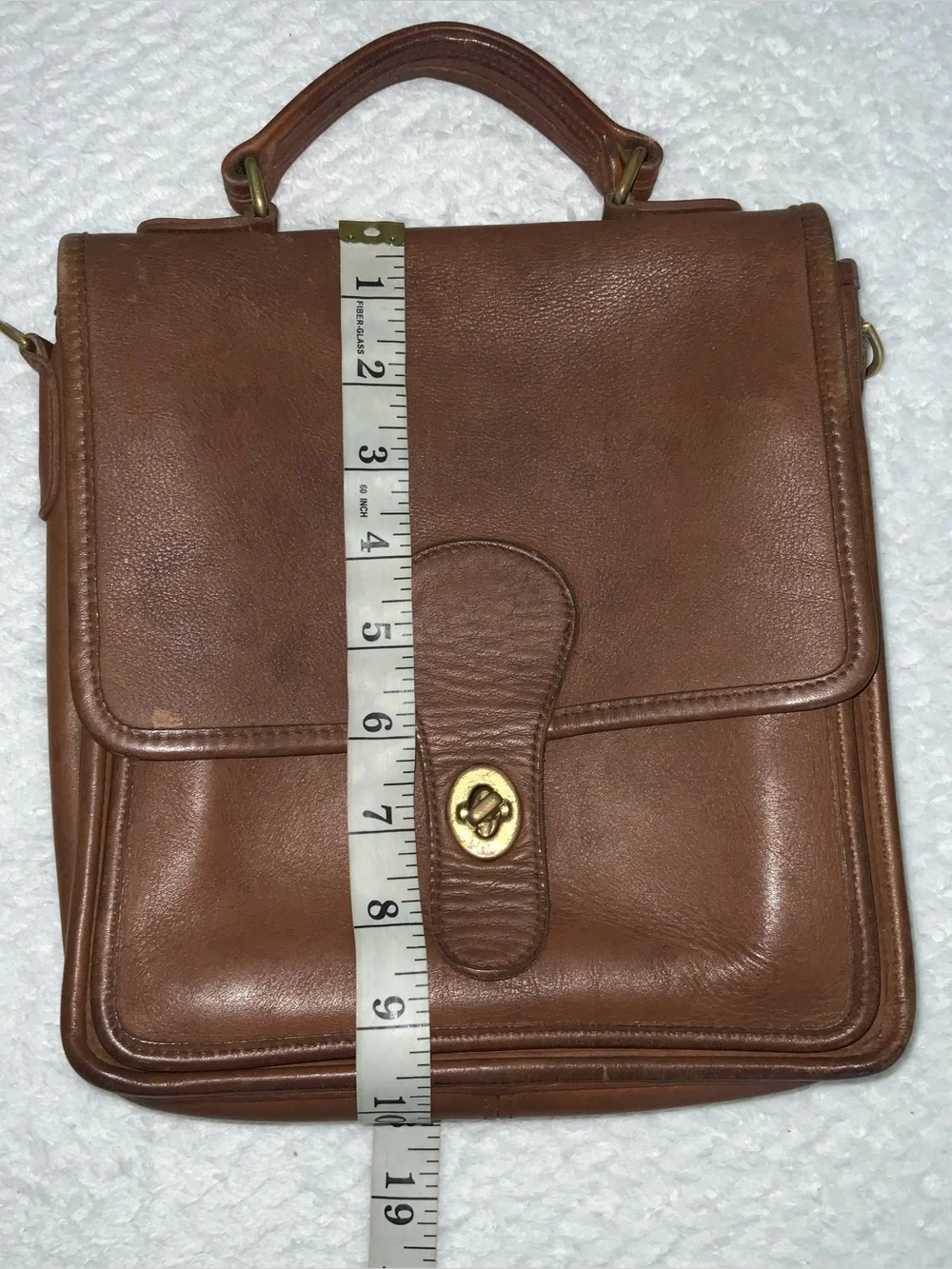 Coach Vintage Station Bag British Tan leather glove brass turnlock closure - Picture 9 of 12